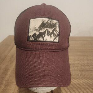 Zaba Mountain Trucker Cap Basketball Hat Mesh Maroon Black Made In TURKEY